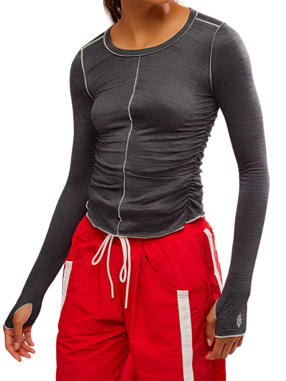 FP Movement Right On Run Long Sleeve Top Black/Noir Size XL NWT